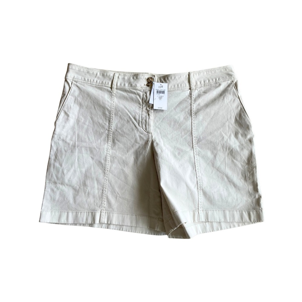 NEW J. Jill Light Pebble‎ Khaki Shorts, Size 16P